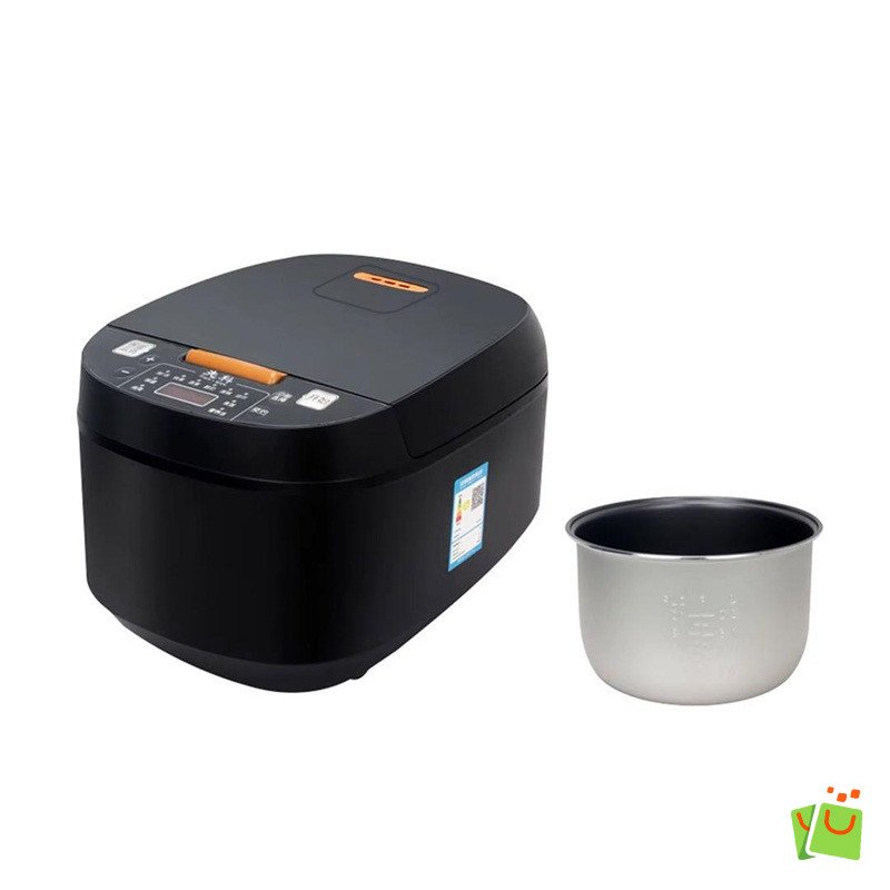 Cuiseur de riz électrique, domestique, intelligente, 5 litres, écran LCD tactile, multi-fonctions, revêtement antiadhésif, couleur argent, marque Crest